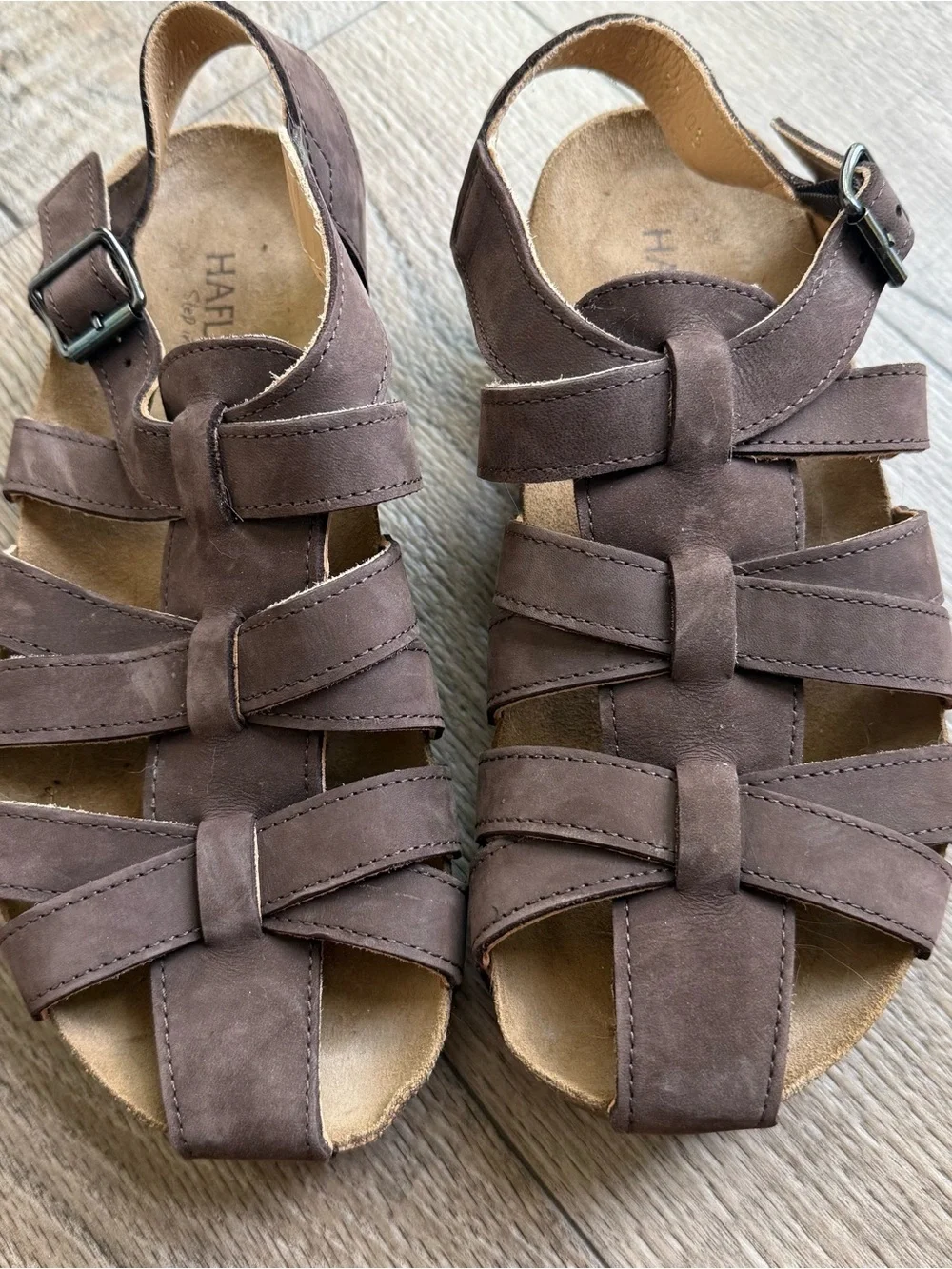 Haflinger Bio Paula fisherman Jesus sandals Women's size 37 US 6 brown